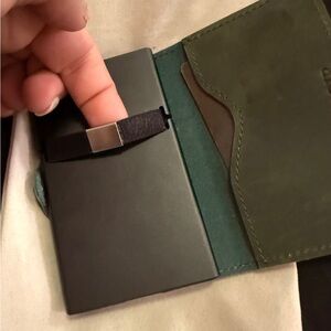 New Green Leather pop up rfid protect Wallet